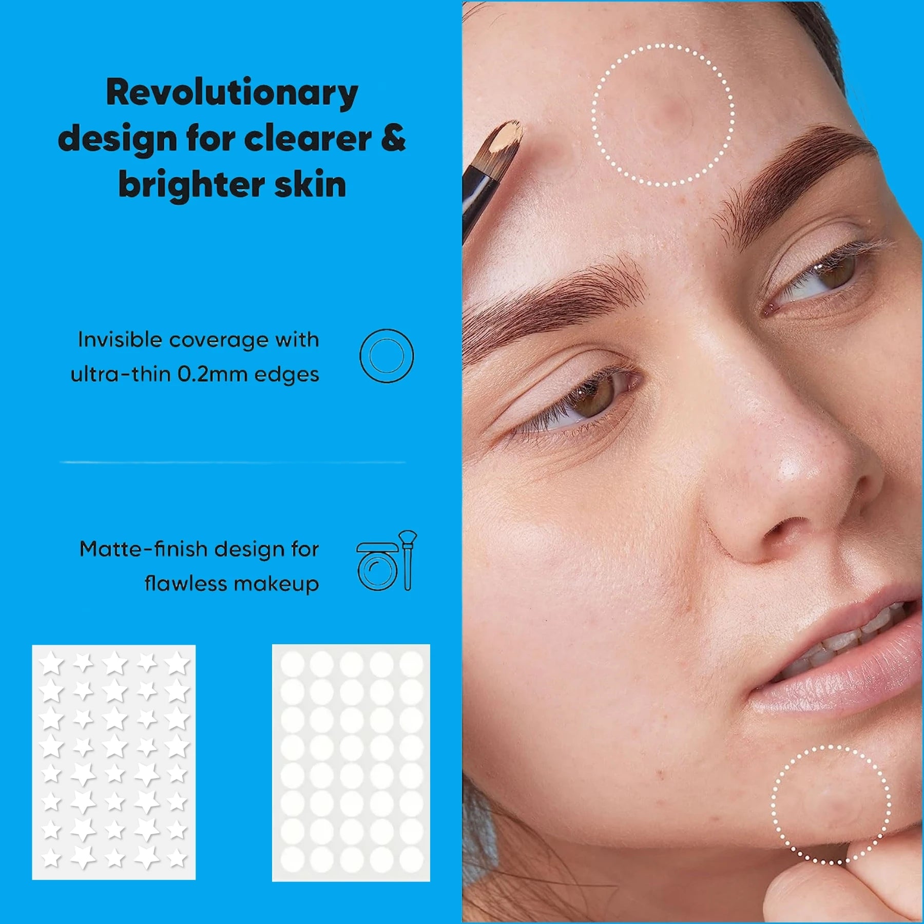 400-piece Hydrocolloid Pimple Patches Round and Star-Shaped Assortment Effectively Controls and Absorbs Pimples