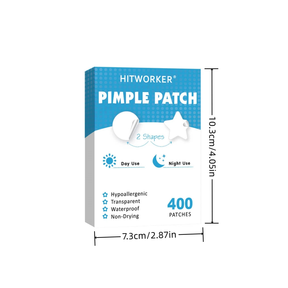 400-piece Hydrocolloid Pimple Patches Round and Star-Shaped Assortment Effectively Controls and Absorbs Pimples