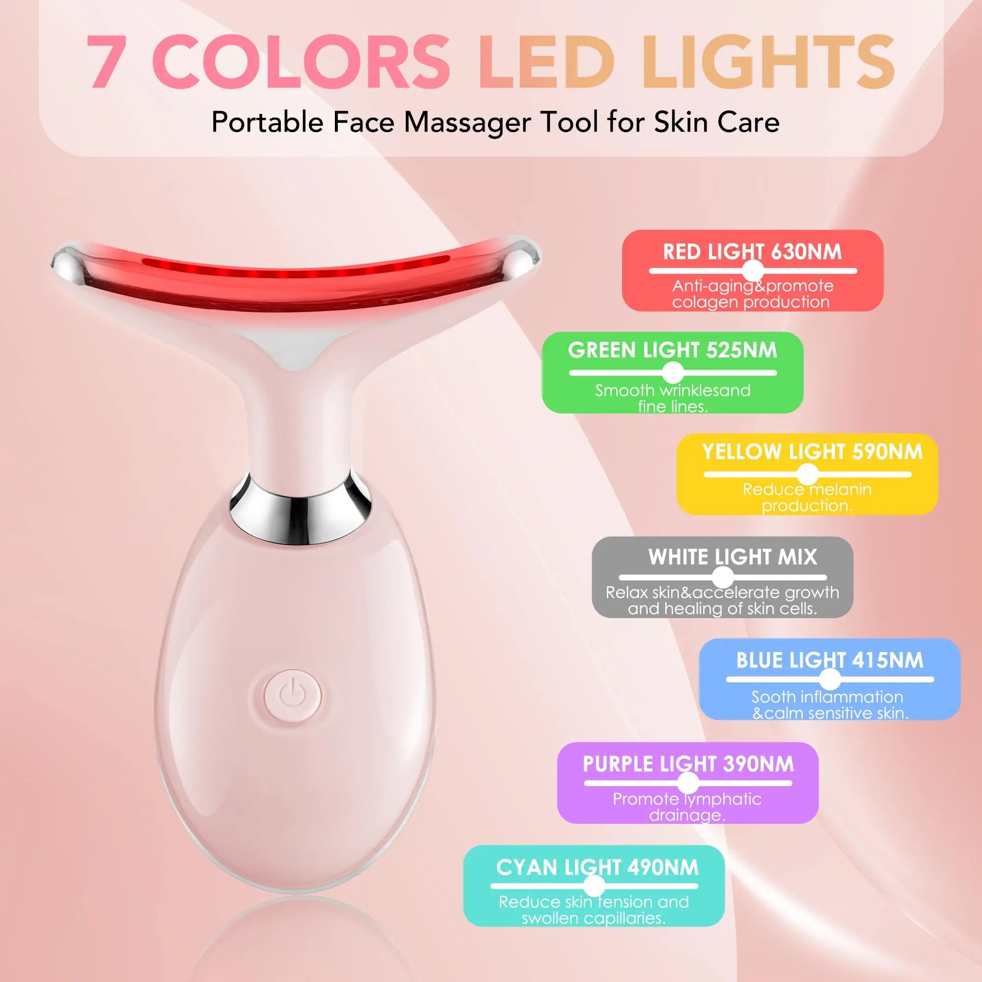7 Color LED Facial Light Therapy Wand